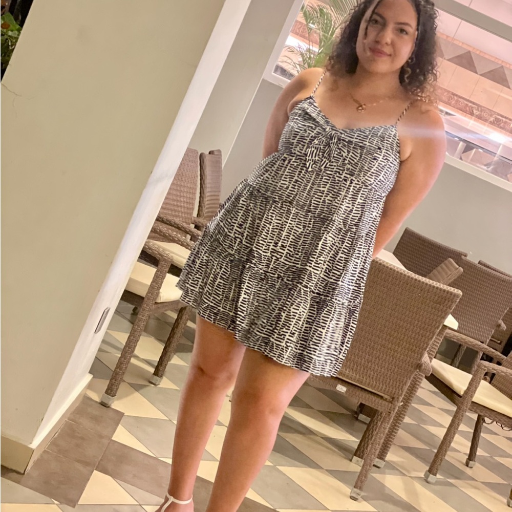 Chic Black and White Mini Dress